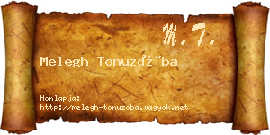 Melegh Tonuzóba névjegykártya